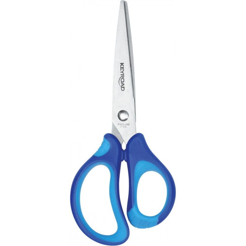 Nożyczki dziecięce KEYROAD, 15,5 cm, miękki uchwyt, blister, mix kolorów