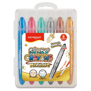 Kredki żelowe KEYROAD Metallic, 6 szt., mix kolorów metalicznych