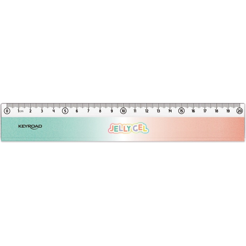 Linijka KEYROAD Jelly Gel, 20cm, display, mix kolorów