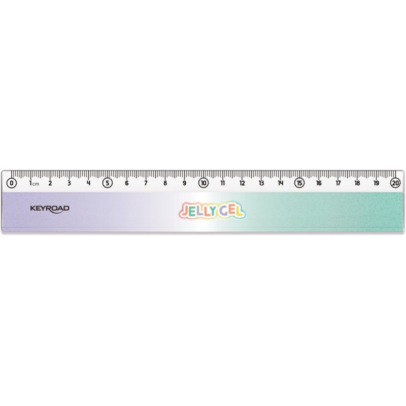 Linijka KEYROAD Jelly Gel, 20cm, display, mix kolorów