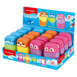 Temperówka plastikowa z gumką KEYROAD, podwójna, display, mix kolorów