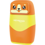 Temperówka plastikowa z gumką KEYROAD, podwójna, display, mix kolorów
