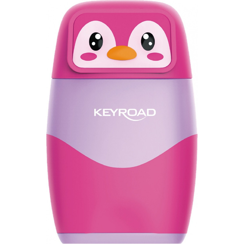 Temperówka plastikowa z gumką KEYROAD, podwójna, display, mix kolorów