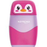 Temperówka plastikowa z gumką KEYROAD, podwójna, display, mix kolorów