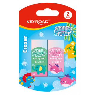 Gumka do ścierania KEYROAD Jelly Fun, ombre, 2 szt., blister, mix kolorów