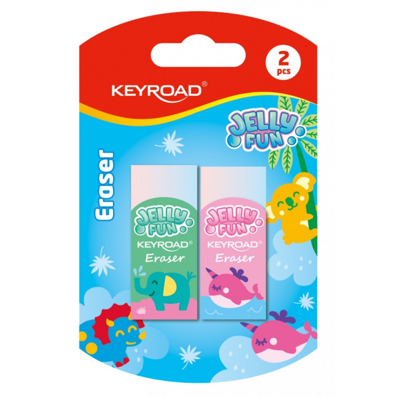 Gumka do ścierania KEYROAD Jelly Fun, ombre, 2 szt., blister, mix kolorów