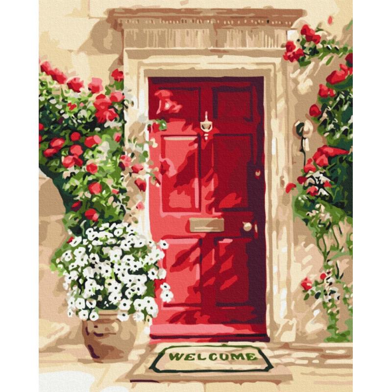 Malowanie po numerach BRUSHME, 40x50 cm, drzwi kwiatowe, 1 szt., w pudełku