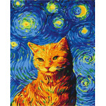 Malowanie po numerach BRUSHME, 40x50 cm, kot w gwiaździstą noc, 1 szt., w pudełku