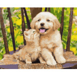 Malowanie po numerach BRUSHME, 40x50 cm, mali przyjaciele, 1 szt., w pudełku