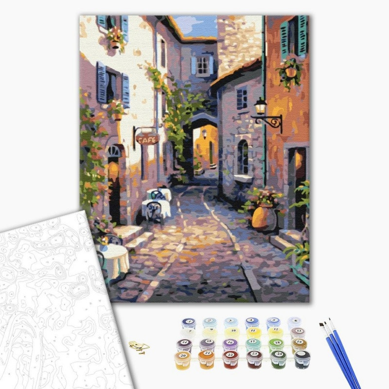 Malowanie po numerach BRUSHME, 40x50 cm, cicha ulica, 1 szt., w pudełku