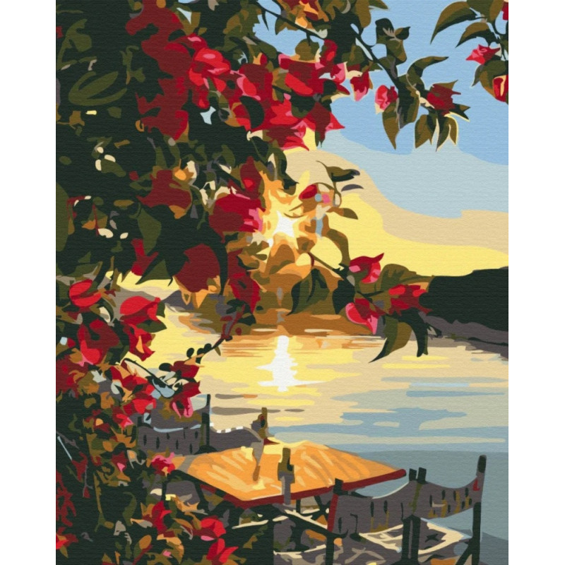 Malowanie po numerach BRUSHME, 40x50 cm, zachód słońca na molo, 1 szt., w pudełku