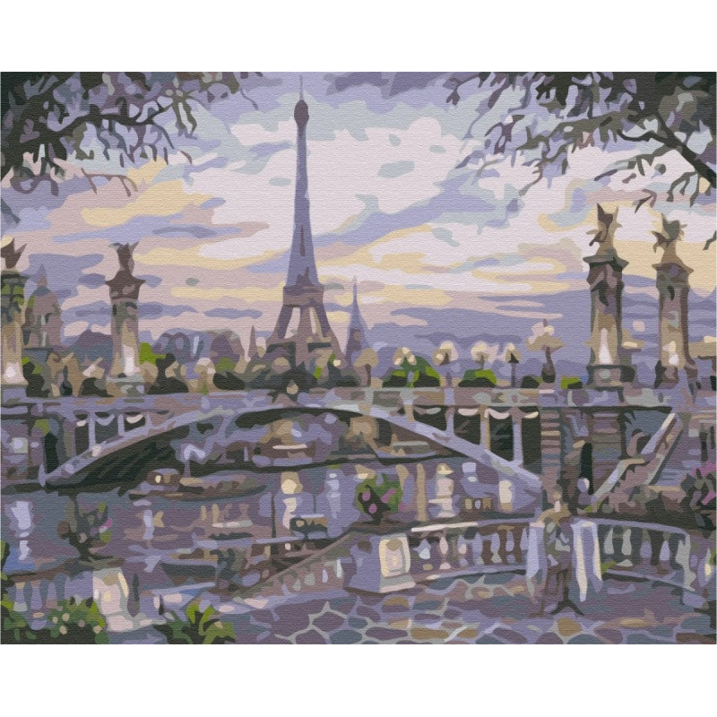 Malowanie po numerach BRUSHME, 40x50 cm, mgła w Paryżu, 1 szt., w pudełku