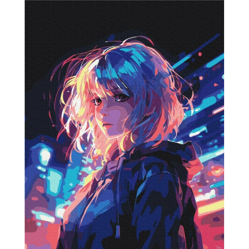 Malowanie po numerach BRUSHME, 40x50 cm, Cyberpunk, 1 szt., w pudełku