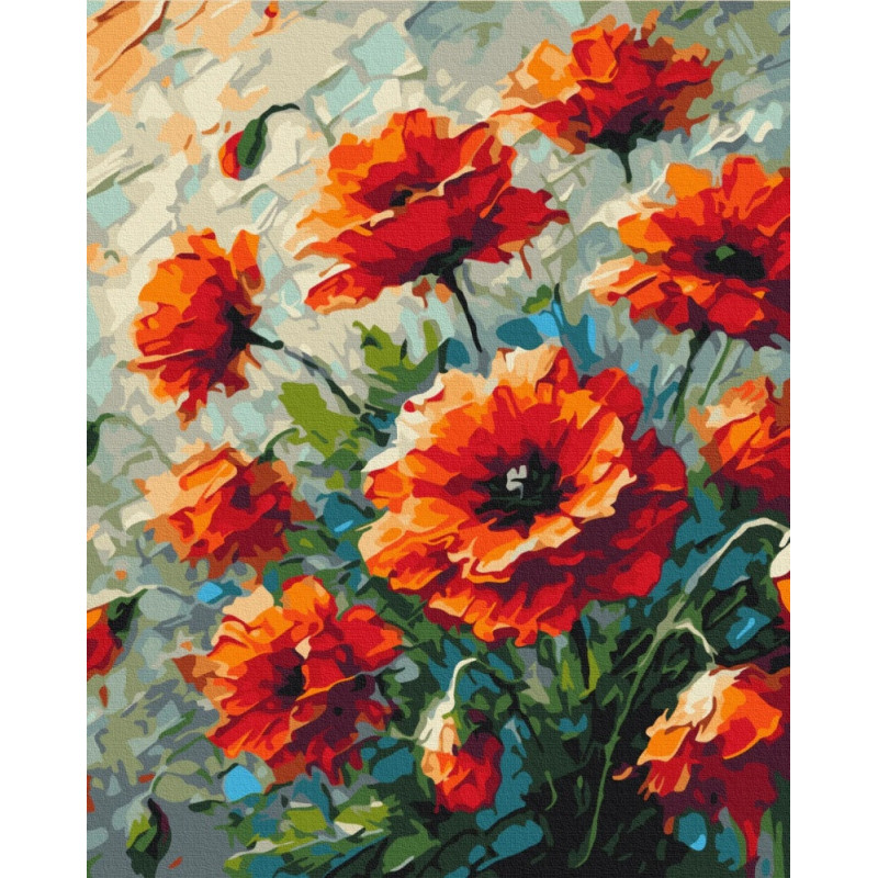 Malowanie po numerach BRUSHME, 40x50 cm, maki, 1 szt., w pudełku