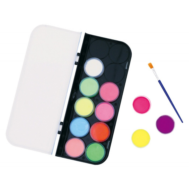 Farby do malowania twarzy KEYROAD Luminious, fluorescencyjne, 12 szt., mix kolorów