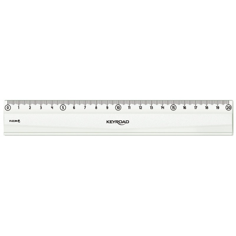 Linijka plastikowa KEYROAD Luminious, fluorescencyjna, 20cm, zawieszka, transparentna