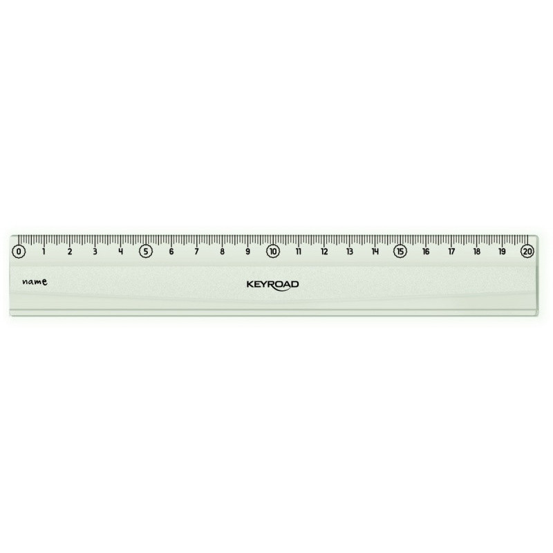 Linijka plastikowa KEYROAD Luminious, fluorescencyjna, 20cm, zawieszka, transparentna