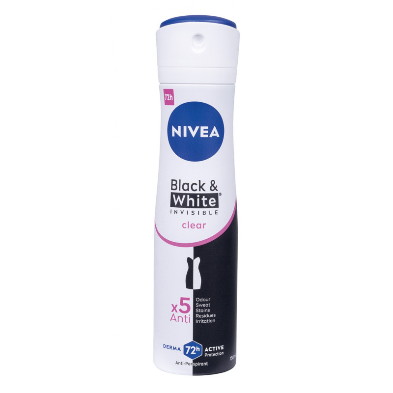 Antyperspirant w sprayu NIVEA Invisible B&W Clear, 150ml