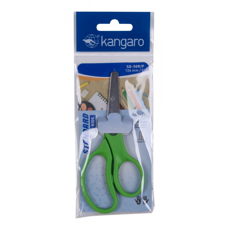 Nożyczki dziecięce KANGARO, 12,6cm, blister, mix kolorów