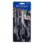 Nożyczki biurowe KANGARO, 18,5 cm, z osłoną, dla praworęcznych, blister, mix kolorów