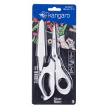 Nożyczki biurowe KANGARO, 18,5 cm, z osłoną, dla praworęcznych, blister, mix kolorów