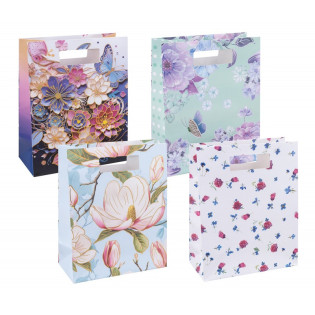 Torebka na prezenty DONAU HOME, laminowana, 26x32,5x10cm, całoroczna, z rączką, mix wzorów