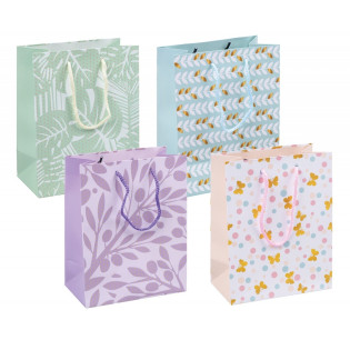 Torebka na prezenty DONAU HOME, laminowana, 18x23x10cm, całoroczna, sznurek, mix wzorów