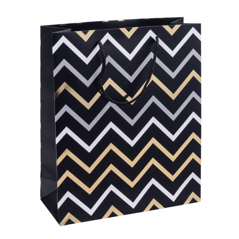 Torebka na prezenty DONAU HOME, laminowana, 25x30x10cm, całoroczna, sznurek, mix wzorów