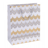 Torebka na prezenty DONAU HOME, laminowana, 25x30x10cm, całoroczna, sznurek, mix wzorów