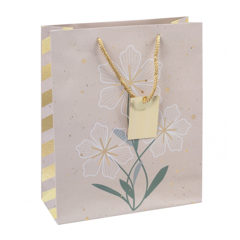 Torebka na prezenty DONAU HOME, laminowana, 25x30x10cm, całoroczna, sznurek, mix wzorów