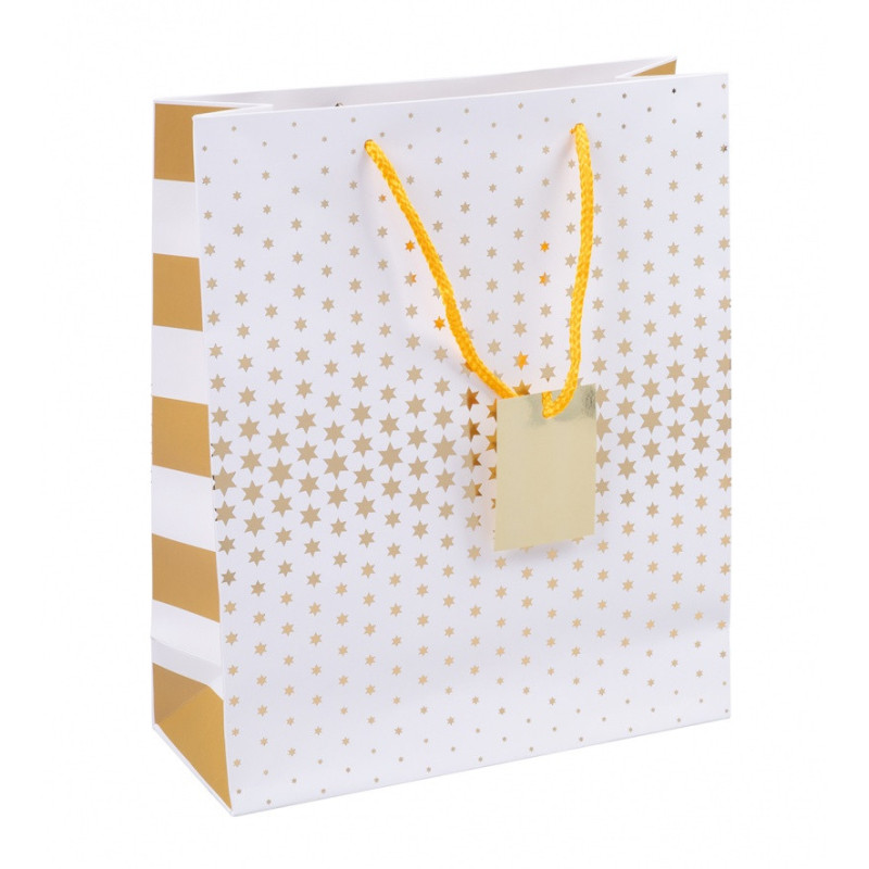 Torebka na prezenty DONAU HOME, laminowana, 25x30x10cm, całoroczna, sznurek, mix wzorów