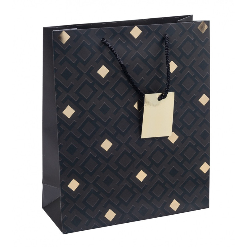 Torebka na prezenty DONAU HOME, laminowana, 25x30x10cm, całoroczna, sznurek, mix wzorów