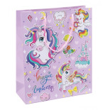 Torebka na prezenty DONAU HOME, laminowana, 25x30x10cm, dziecięca, sznurek, mix wzorów