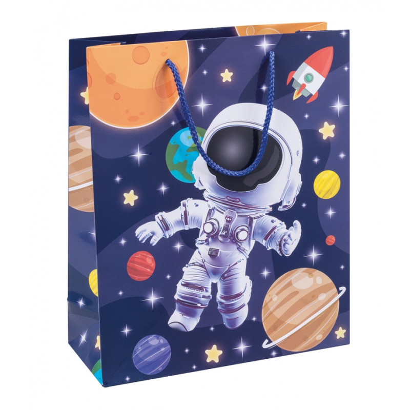 Torebka na prezenty DONAU HOME, laminowana, 25x30x10cm, dziecięca, sznurek, mix wzorów