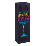 Torebka na alkohol DONAU HOME, laminowana, 12x35,5x8cm, całoroczna, sznurek, mix wzorów