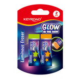 Gumka do ścierania KEYROAD Luminious, fluorescencyjna, 2 szt., blister, mix kolorów