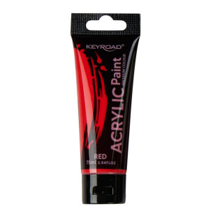 Farba akrylowa KEYROAD, 75ml, tubka, czerwona