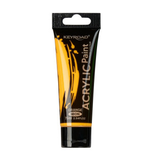 Farba akrylowa KEYROAD, neonowa, 75ml, tubka, pomarańczowa