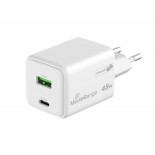 Ładowarka MEDIARANGE 45W, szybkie ładowanie, 1xUSB-C + 1xUSB-A, biały