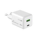 Ładowarka MEDIARANGE 45W, szybkie ładowanie, 1xUSB-C + 1xUSB-A, biały