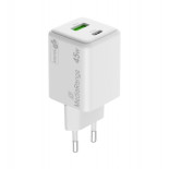Ładowarka MEDIARANGE 45W, szybkie ładowanie, 1xUSB-C + 1xUSB-A, biały