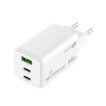 Ładowarka MEDIARANGE 65W, szybkie ładowanie, 2xUSB-C + 1xUSB-A, biały