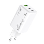 Ładowarka MEDIARANGE 65W, szybkie ładowanie, 2xUSB-C + 1xUSB-A, biały