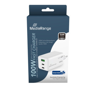 Ładowarka MEDIARANGE 100W, szybkie ładowanie, 2xUSB-C + 1xUSB-A, biały