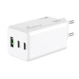 Ładowarka MEDIARANGE 100W, szybkie ładowanie, 2xUSB-C + 1xUSB-A, biały