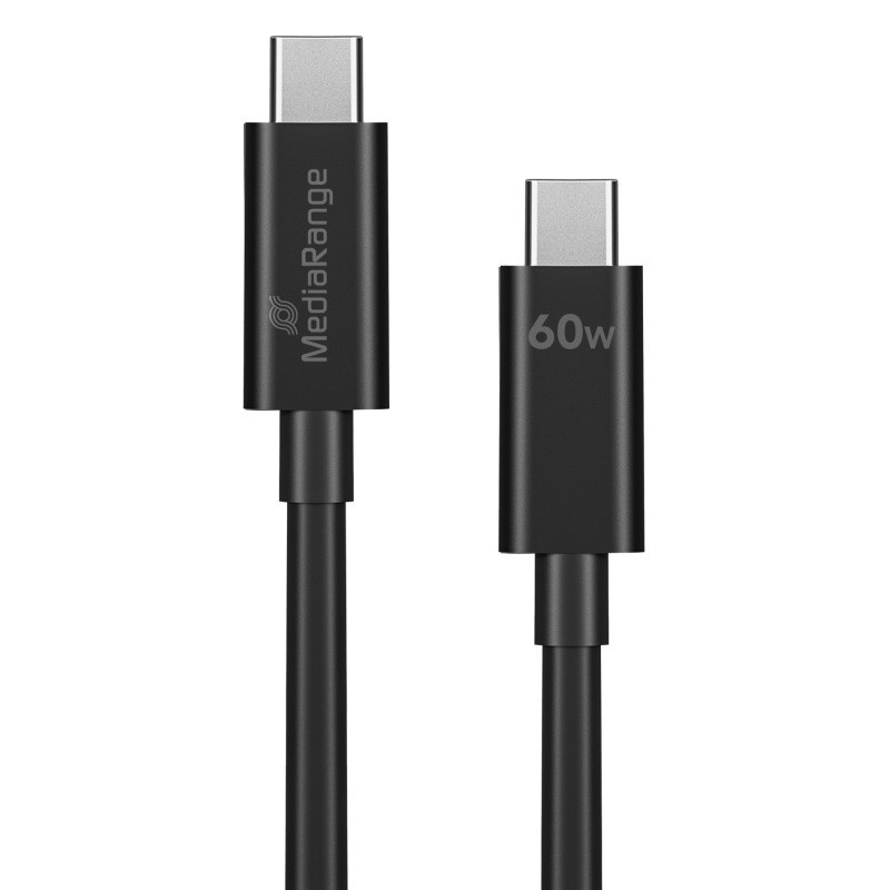 Kabel USB-C MEDIARANGE, 60W max, 5 Gbps, 1,2m, czarny