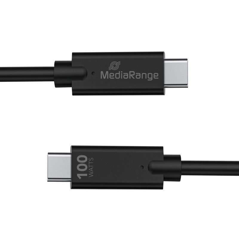 Kabel USB-C MEDIARANGE, 100W max, USB 3.1, 1,2m, czarny