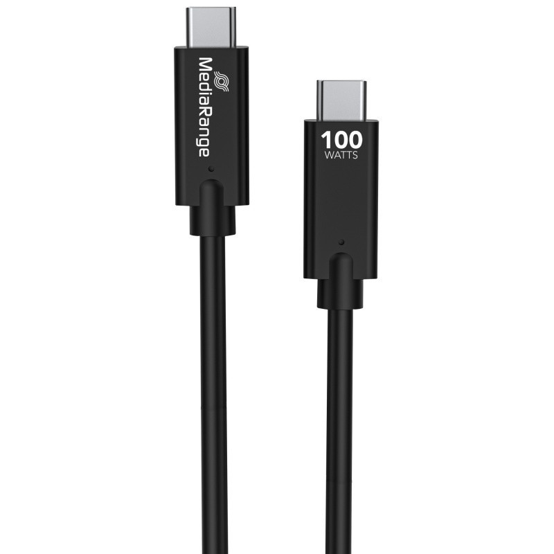 Kabel USB-C MEDIARANGE, 100W max, USB 3.1, 1,2m, czarny