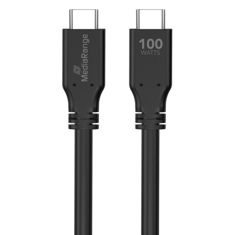 Kabel USB-C MEDIARANGE, 100W max, USB 3.2, 3m, czarny
