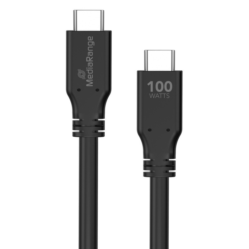 Kabel USB-C MEDIARANGE, 100W max, USB 3.2, 3m, czarny